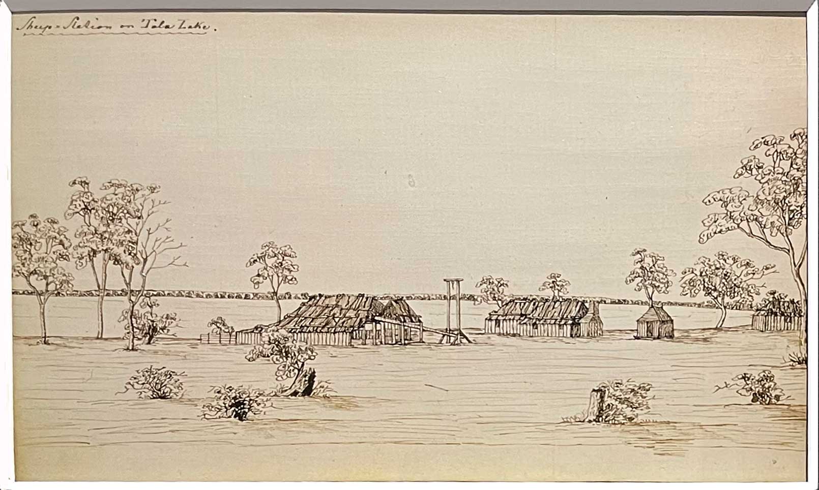 1850 Etching of Settlement Tala-Lake